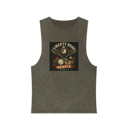 Liberty Road Rebels Vintage Americana Style Stonewash Tank Top Singlet