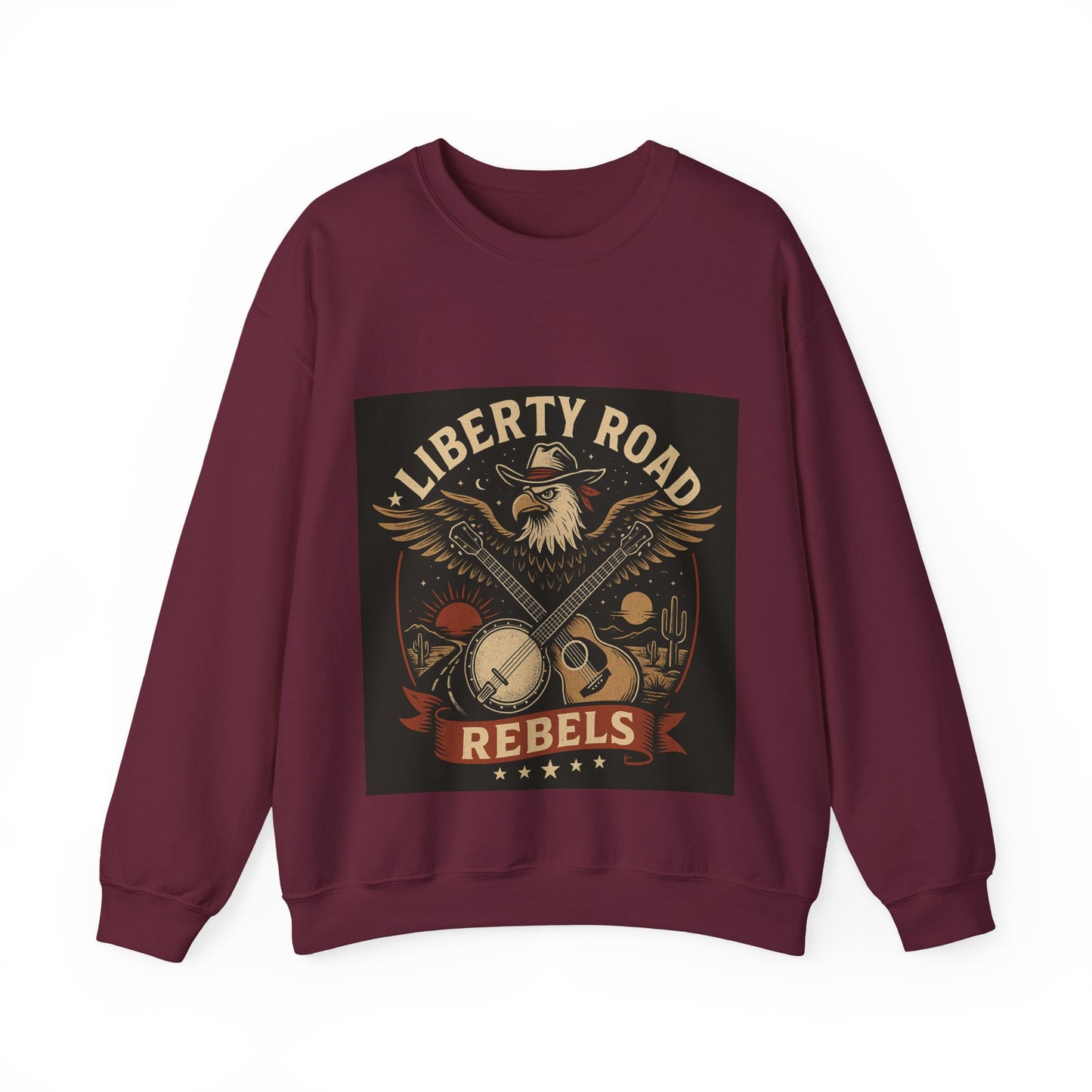 Liberty Road Rebels Vintage Americana Style Crewneck Sweatshirt
