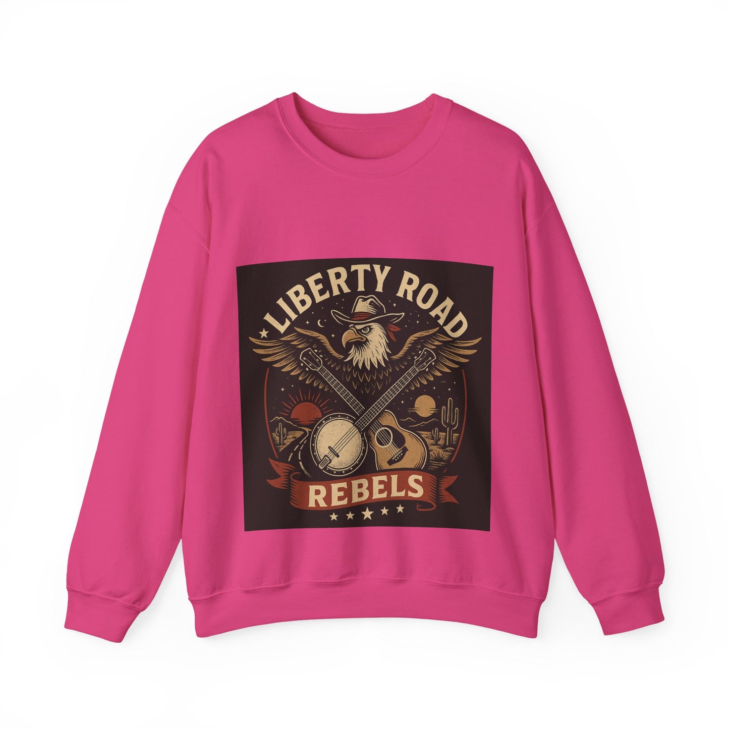 Liberty Road Rebels Vintage Americana Style Crewneck Sweatshirt