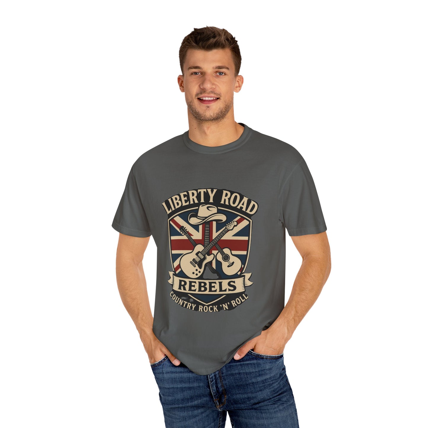 Liberty Road Rebels Britannia Rock 'N' Roll T-Shirt Vintage Style Tee