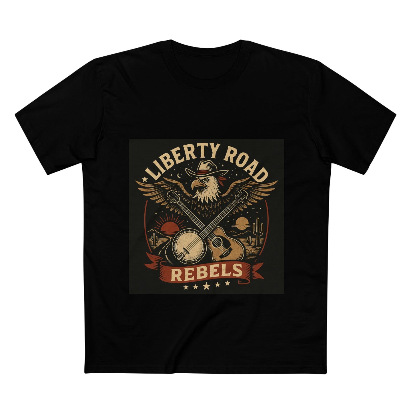 Liberty Road Rebels Vintage Americana Style Tee T-Shirt