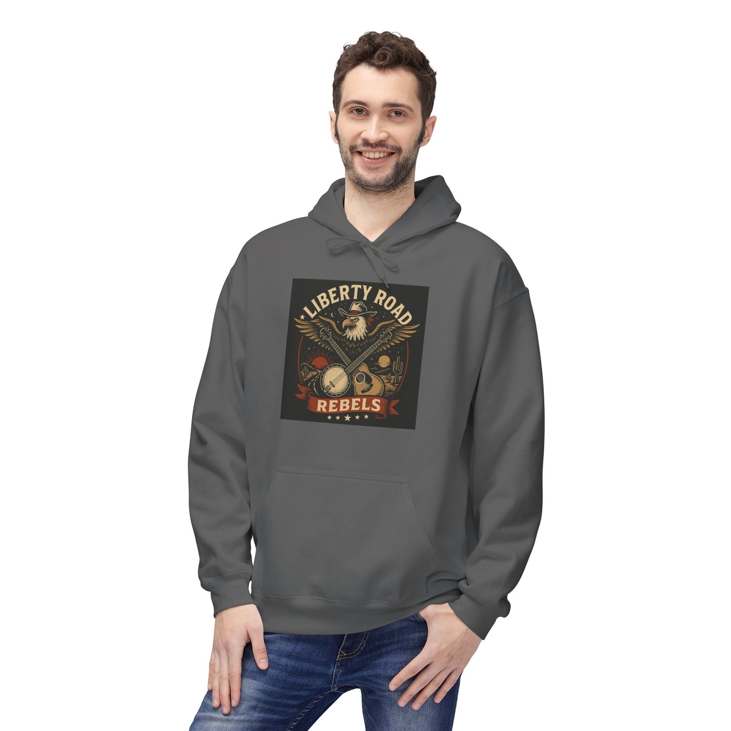 Liberty Road Rebels Vintage Americana Style Soft Fleece Hoodie