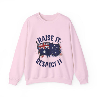 Raise It Respect It Australia Flag UniSex Crewneck Sweatshirt