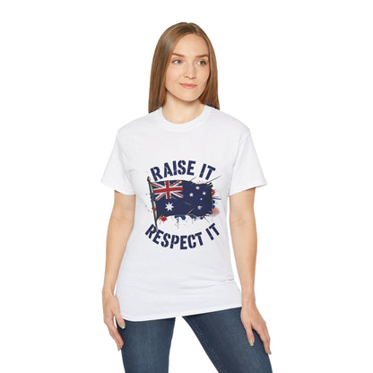 Raise It Respect It Australia Flag Tribute Unisex Tee T-Shirt