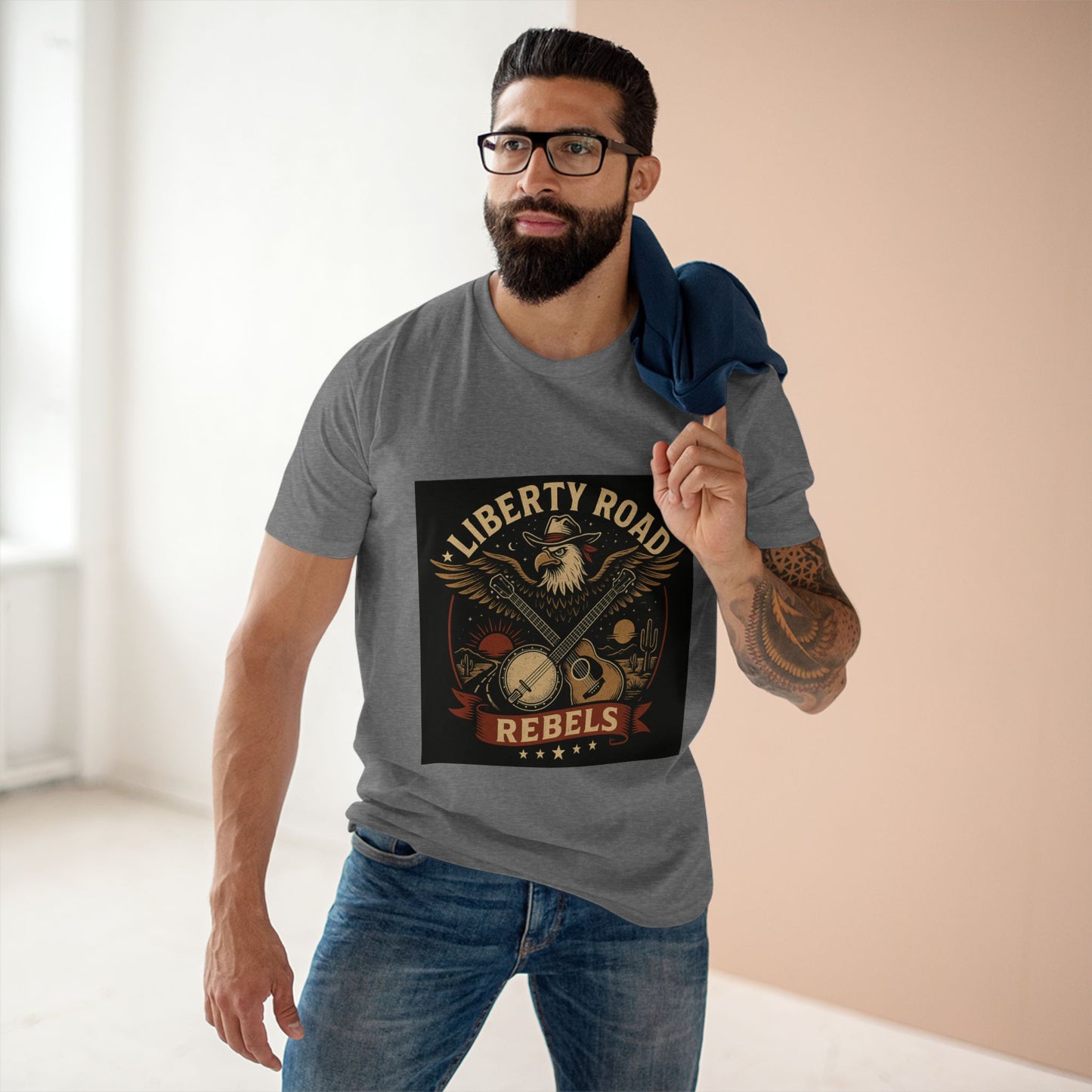 Liberty Road Rebels Vintage Americana Style Tee T-Shirt