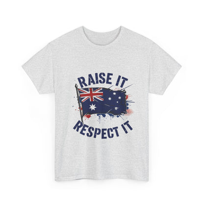 Raise It Respect It Australia Flag Unisex Graphic Tee Cotton T-Shirt