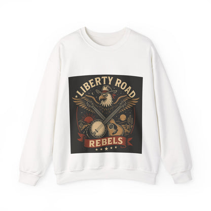 Liberty Road Rebels Vintage Americana Style Crewneck Sweatshirt