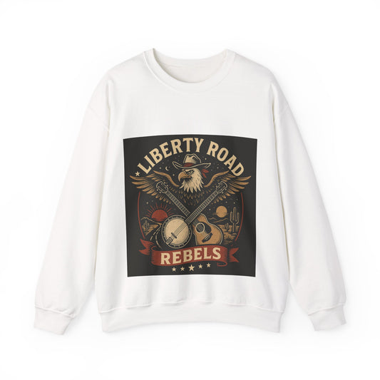 Liberty Road Rebels Vintage Americana Style Crewneck Sweatshirt