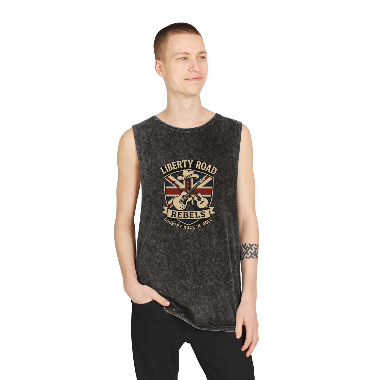 Liberty Road Rebels Britannia Unisex Stonewash Tank Top Singlet