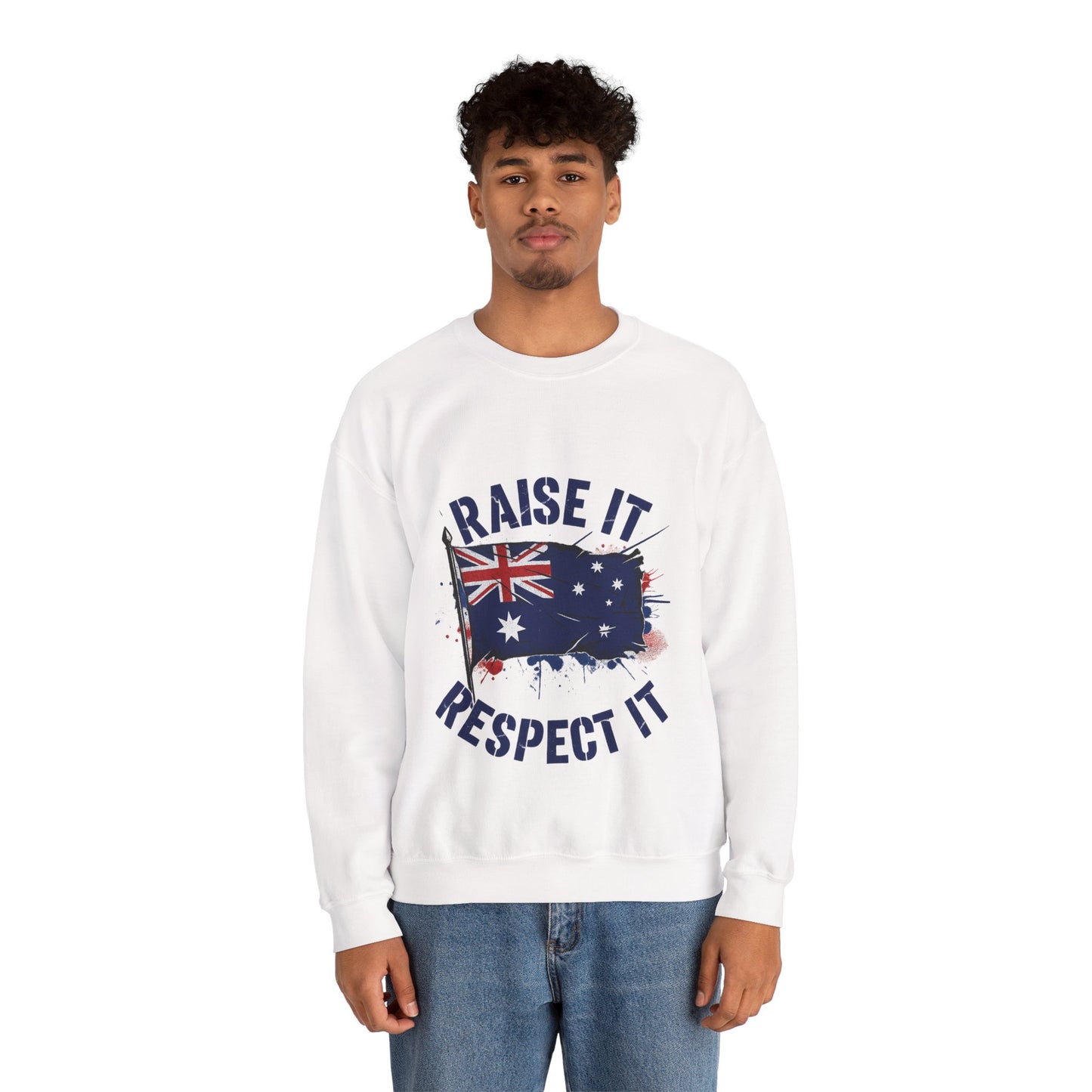 Raise It Respect It Australia Flag UniSex Crewneck Sweatshirt