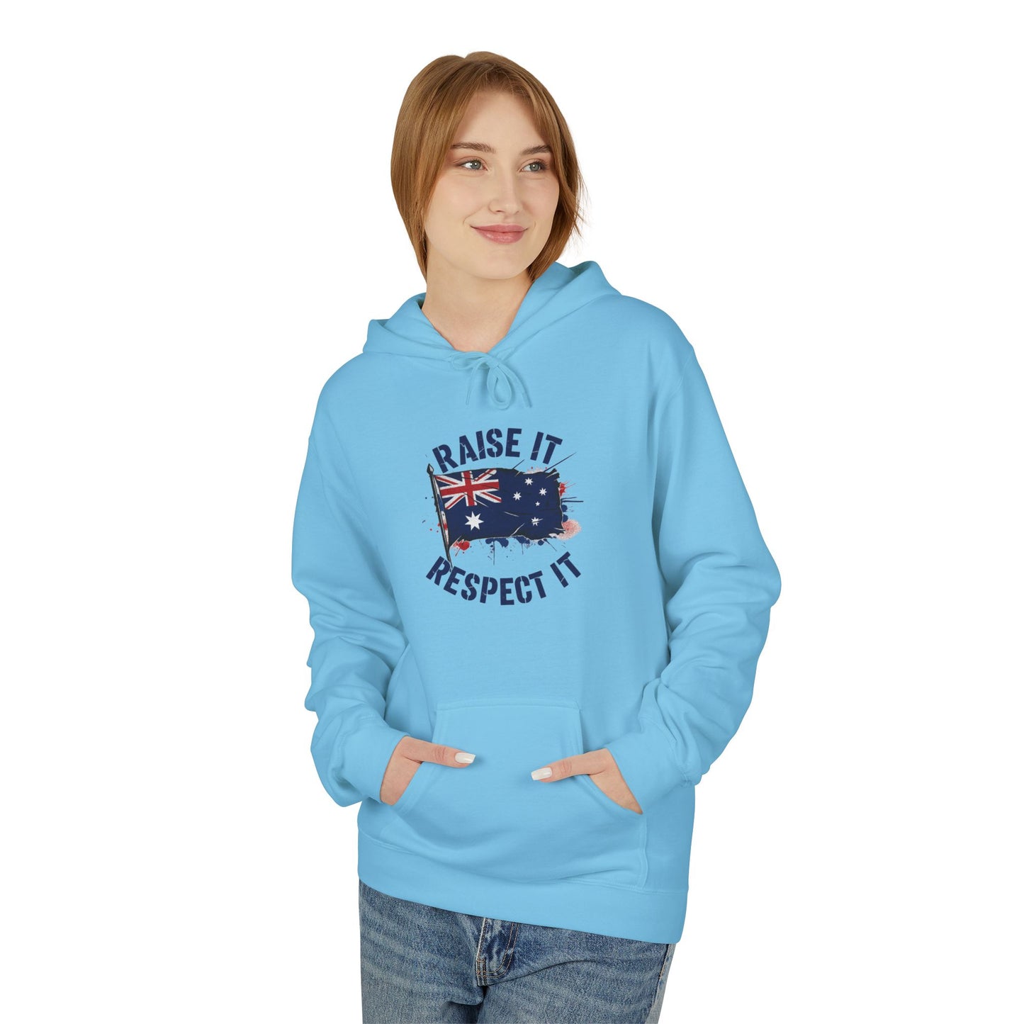 Unisex Raise It Respect It Australian Flag Hoodie