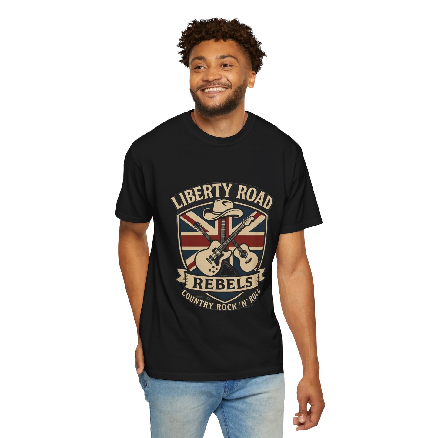 Liberty Road Rebels Britannia Rock 'N' Roll T-Shirt Vintage Style Tee