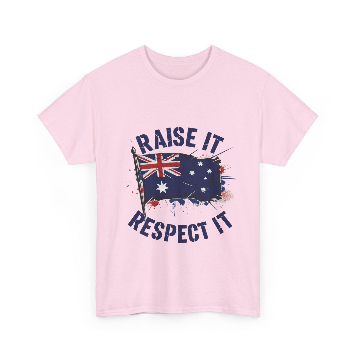 Raise It Respect It Australia Flag Unisex Graphic Tee Cotton T-Shirt