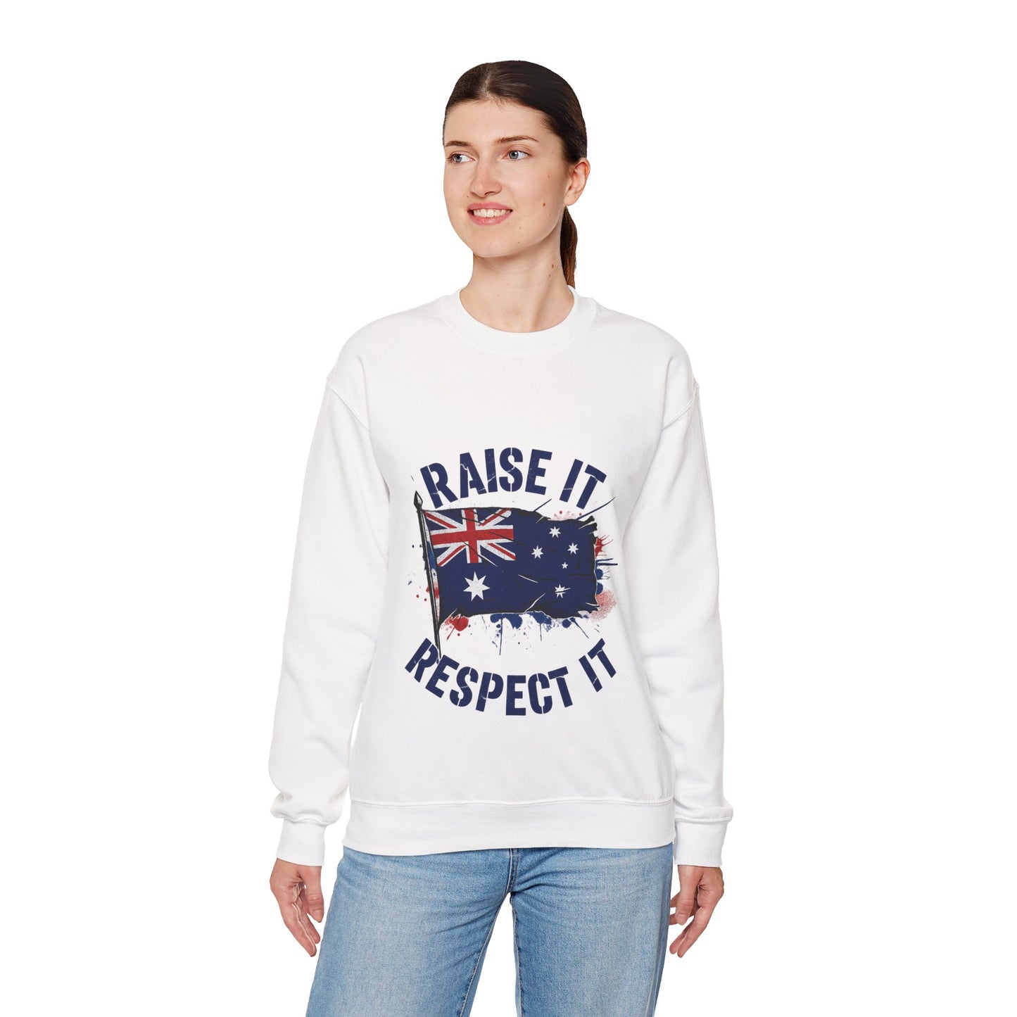 Raise It Respect It Australia Flag UniSex Crewneck Sweatshirt