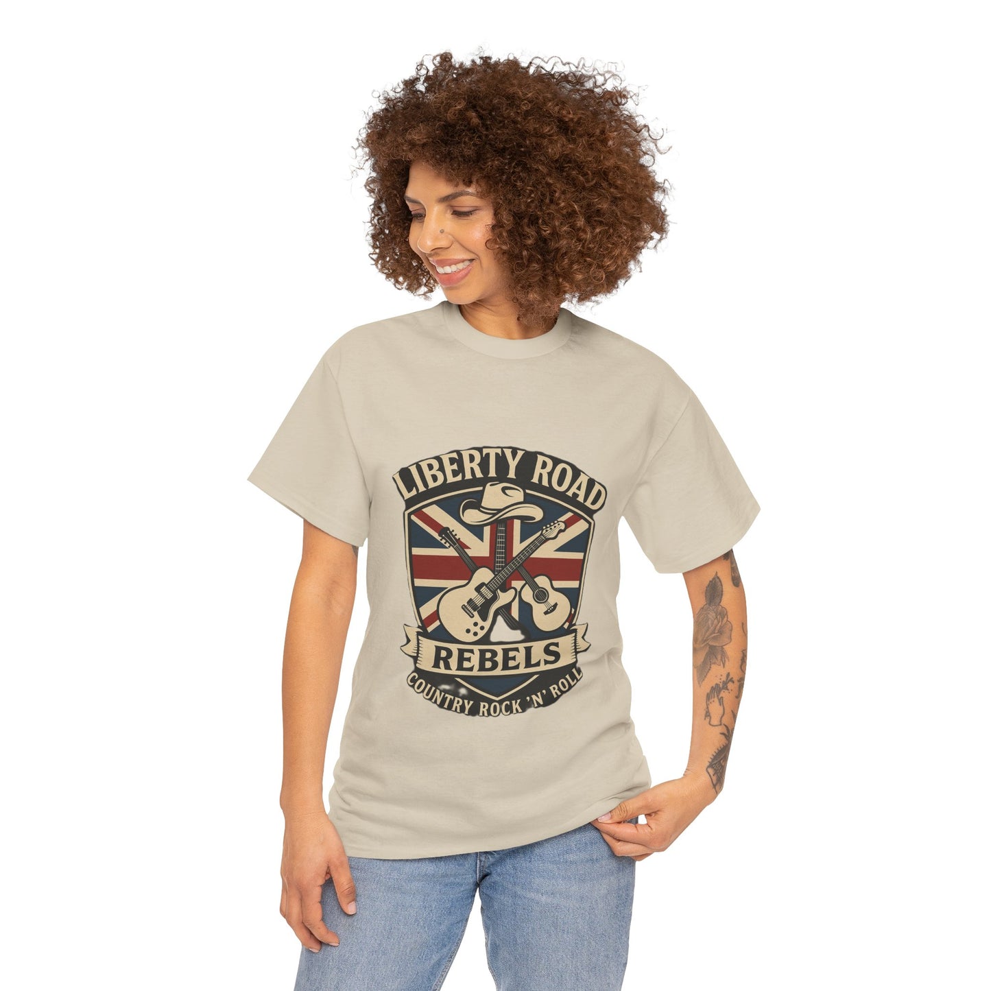 Liberty Road Rebels Britannia Rock 'n' Roll Rebels Tee Unisex Heavy Cotton T-Shirt