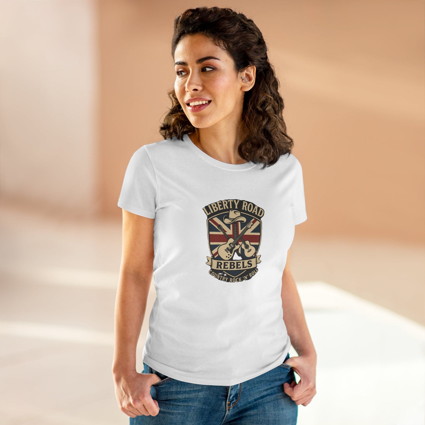 Liberty Road Rebels Britannia Women's Tee Vintage Style Cotton T-Shirt