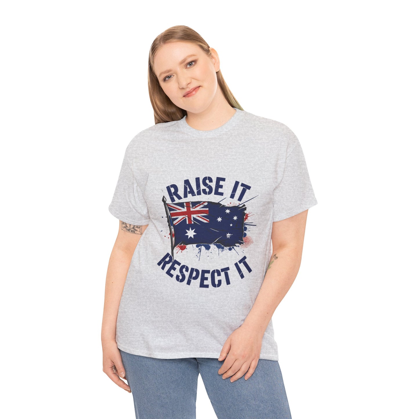 Raise It Respect It Australia Flag Unisex Graphic Tee Cotton T-Shirt