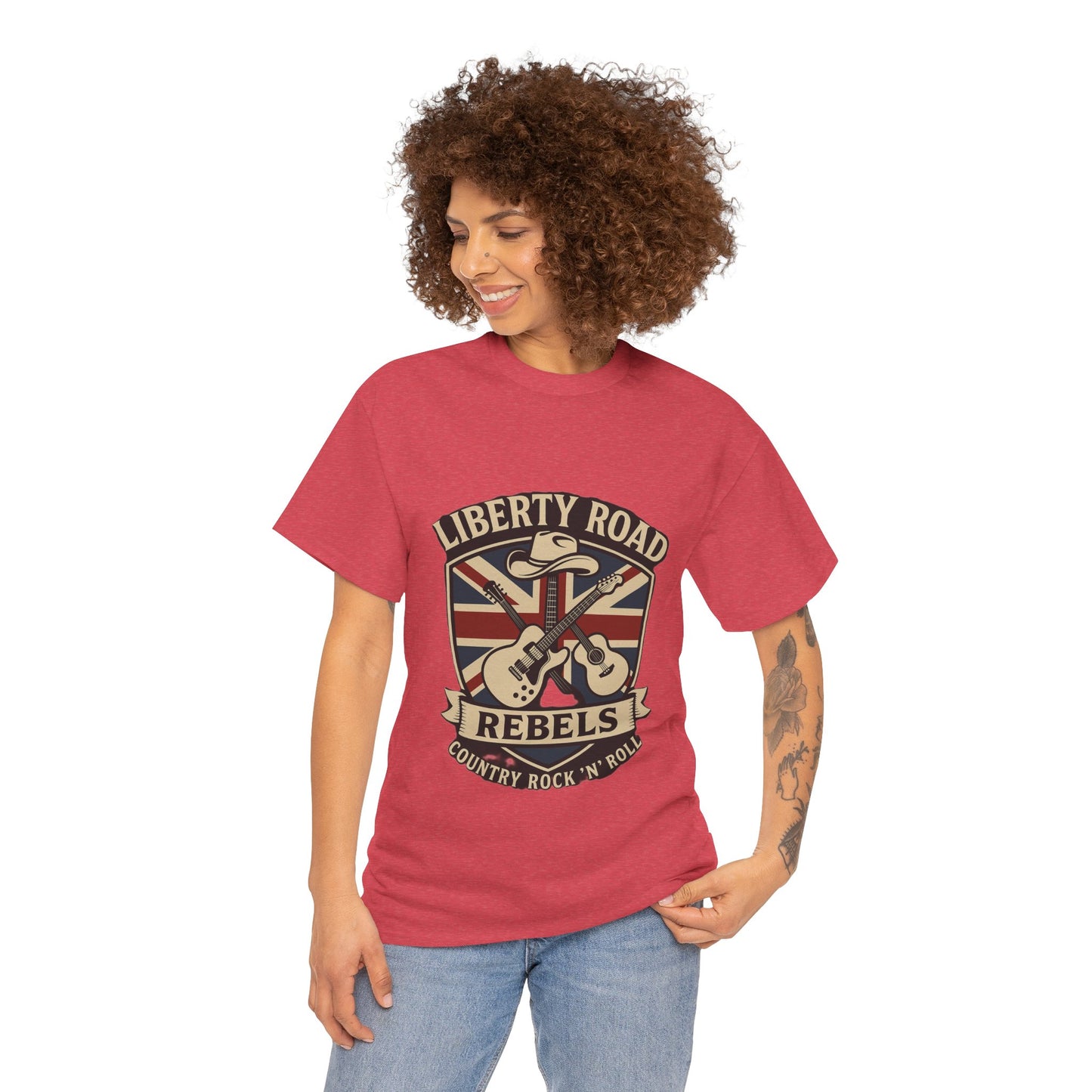 Liberty Road Rebels Britannia Rock 'n' Roll Rebels Tee Unisex Heavy Cotton T-Shirt