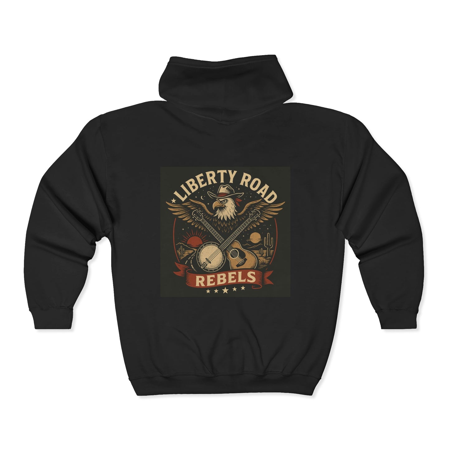 Liberty Road Rebels Vintage Americana Style Unisex Full Zip Hoodie