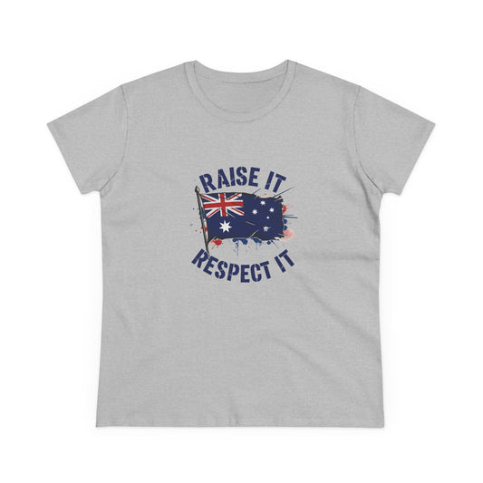 Raise It Respect It Australia Flag Women's Cotton Tee T-Shirt
