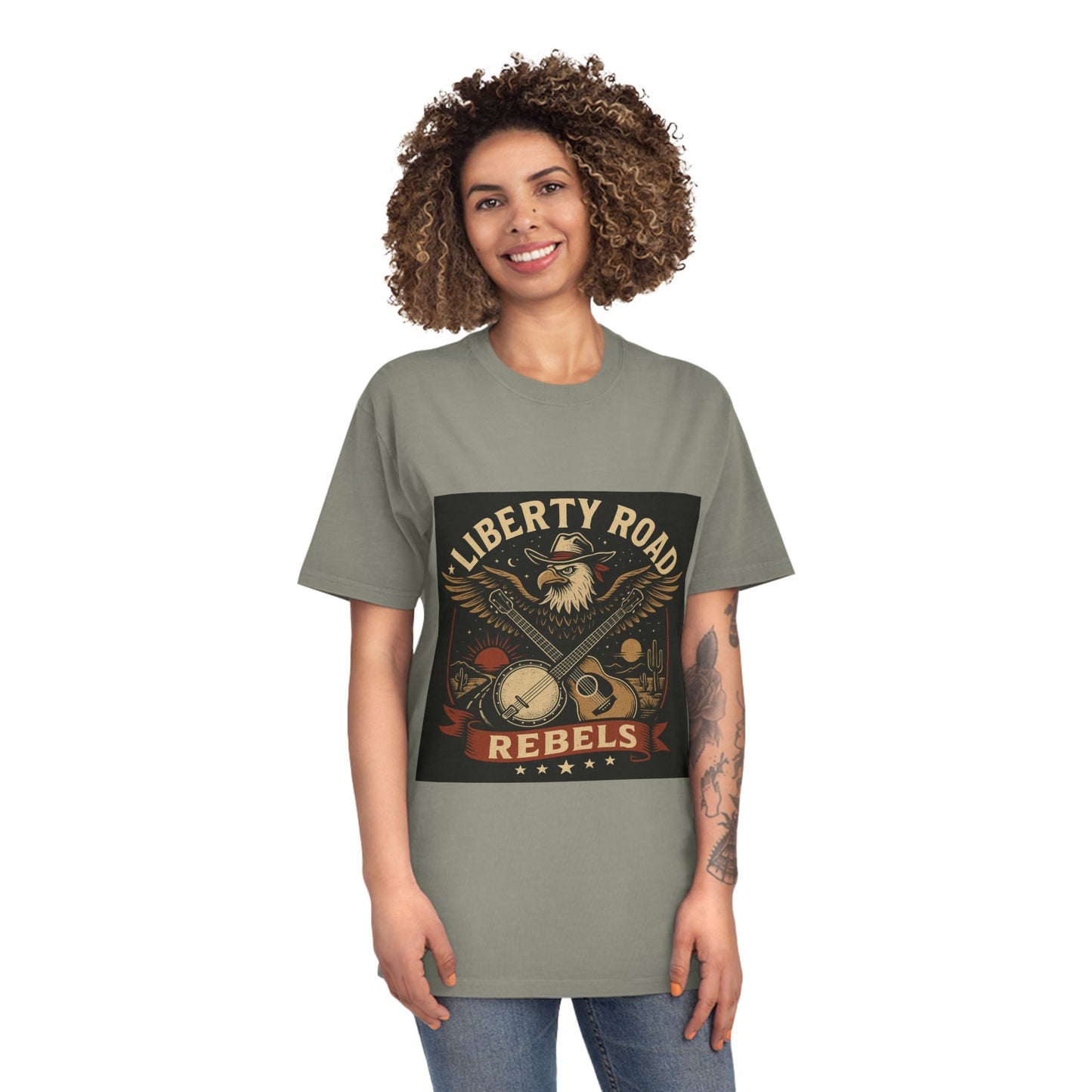 Liberty Road Rebels Vintage Americana Style Unisex Faded Tee T-Shirt
