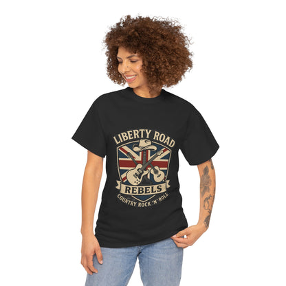 Liberty Road Rebels Britannia Rock 'n' Roll Rebels Tee Unisex Heavy Cotton T-Shirt