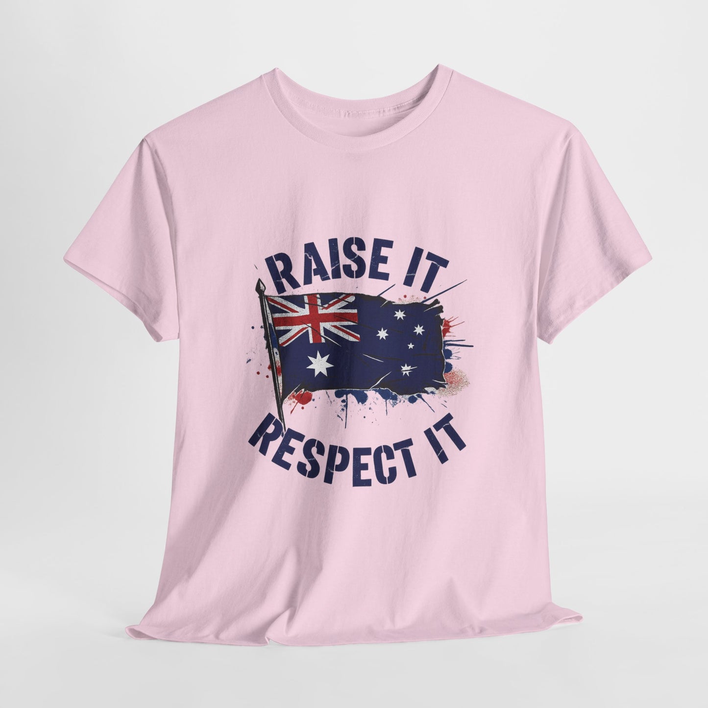 Raise It Respect It Australia Flag Unisex Graphic Tee Cotton T-Shirt
