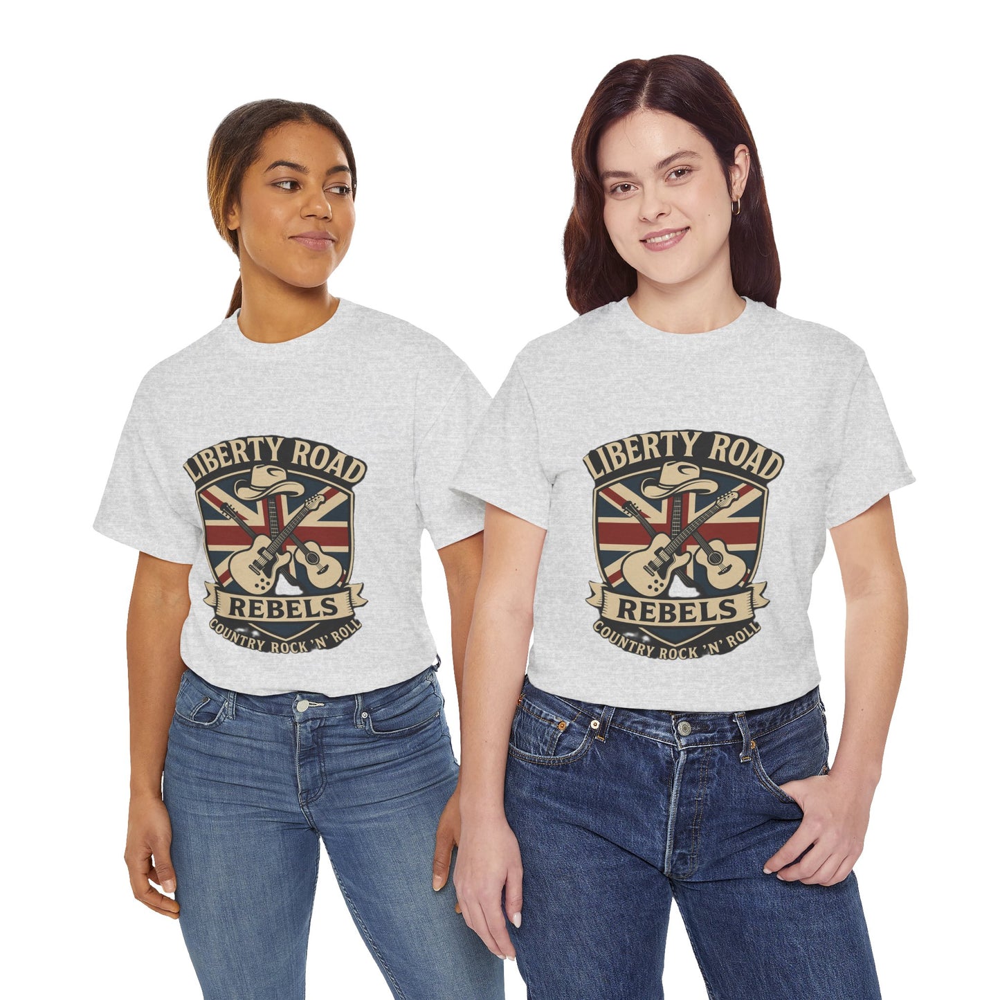 Liberty Road Rebels Britannia Rock 'n' Roll Rebels Tee Unisex Heavy Cotton T-Shirt