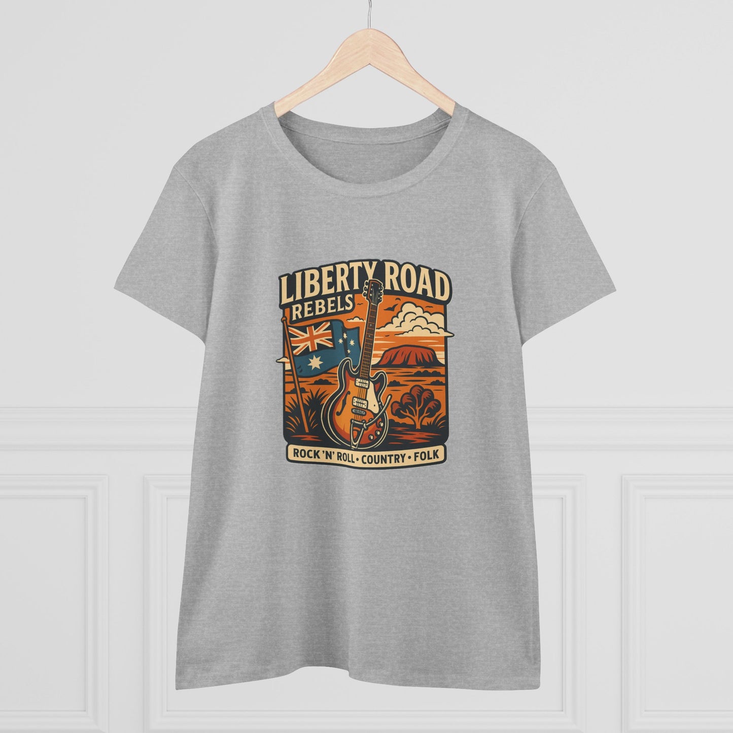 Liberty Road Rebels Vintage Australiana Women's Midweight Cotton T-Shirt
