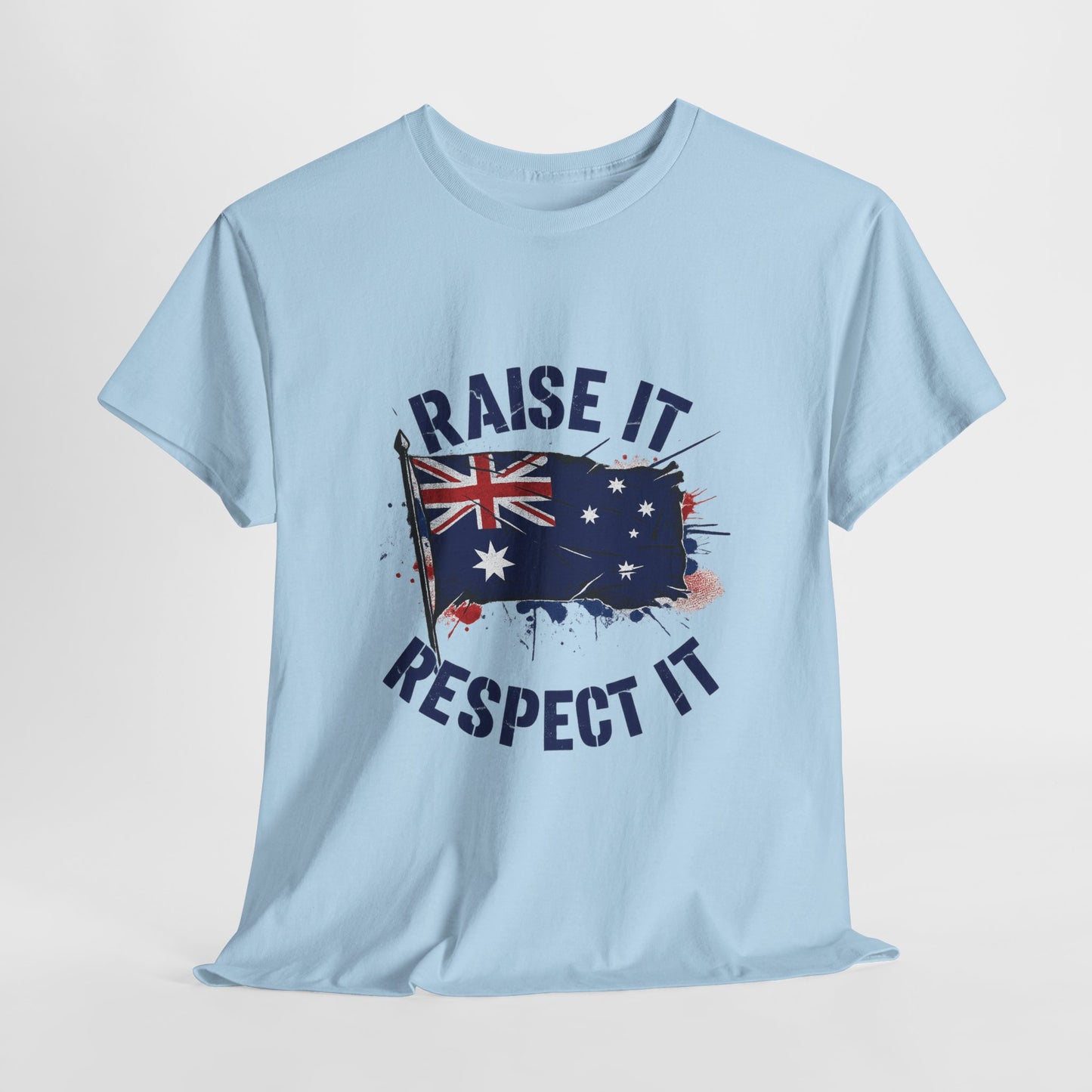 Raise It Respect It Australia Flag Unisex Graphic Tee Cotton T-Shirt