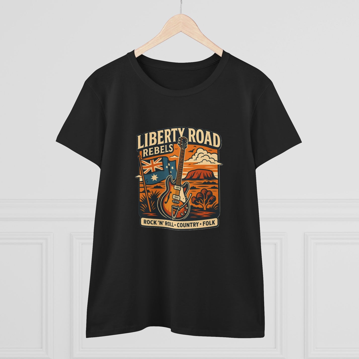 Liberty Road Rebels Vintage Australiana Women's Midweight Cotton T-Shirt