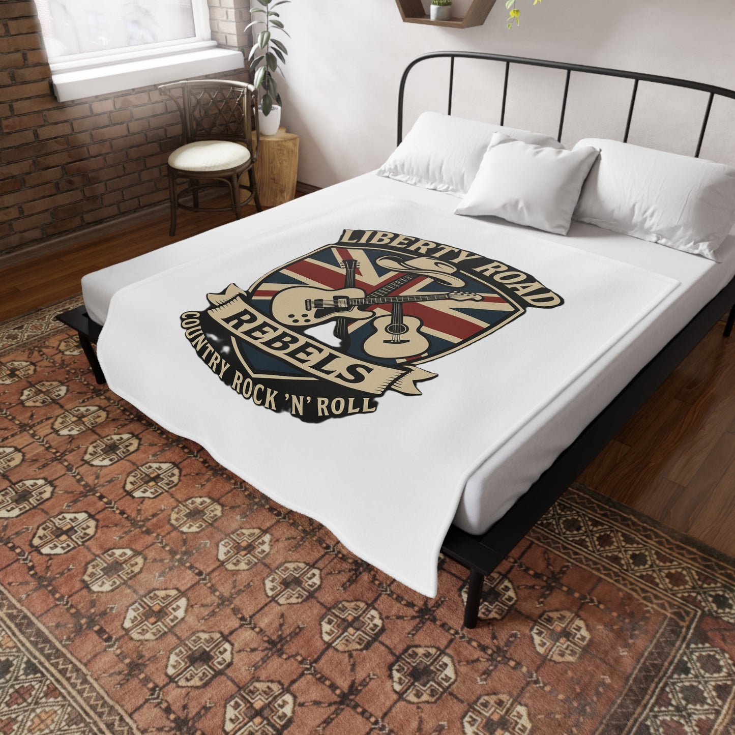 Liberty Road Rebels Britannia Rock 'n' Roll Plush Fleece Throw Blanket