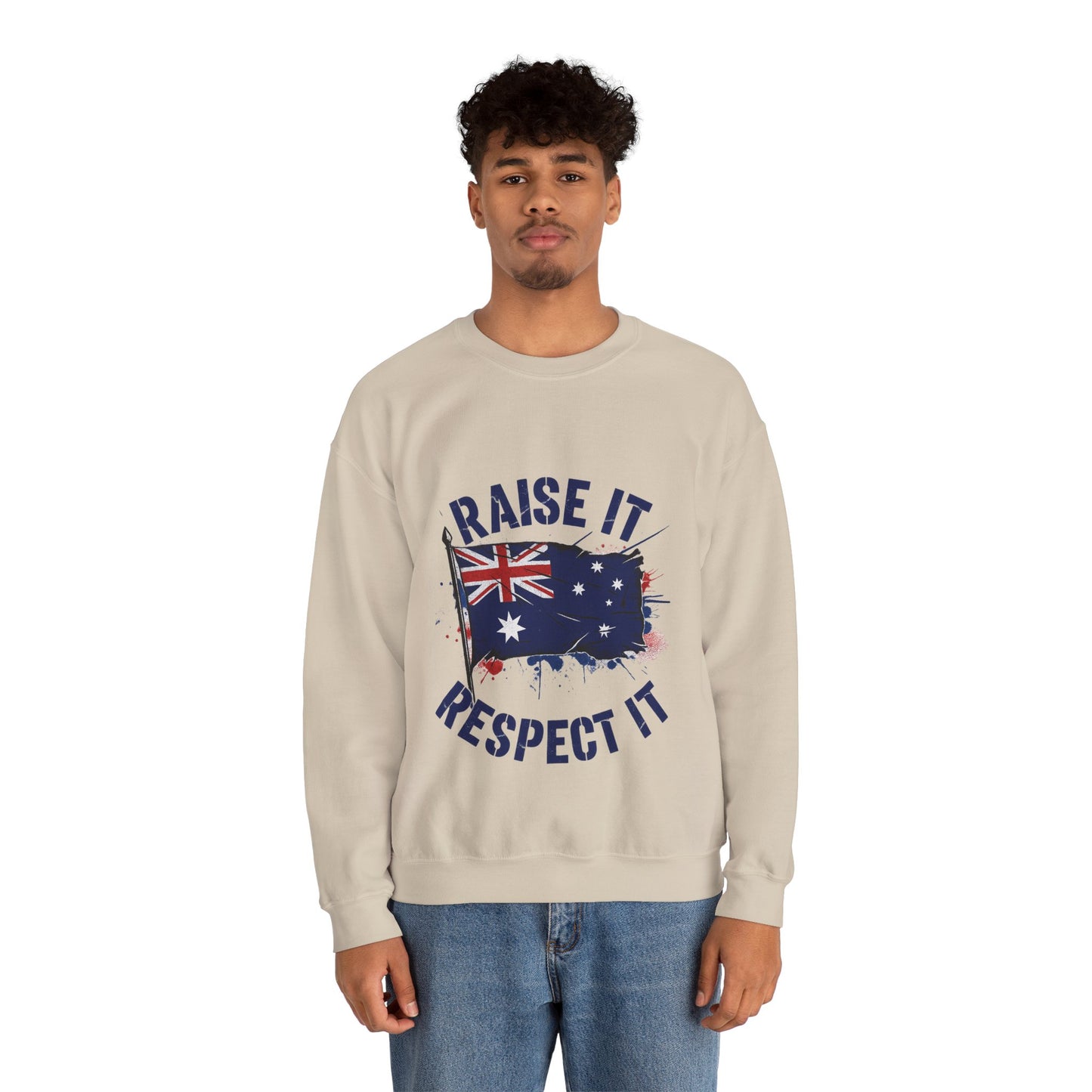 Raise It Respect It Australia Flag UniSex Crewneck Sweatshirt