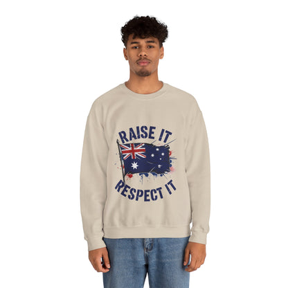 Raise It Respect It Australia Flag UniSex Crewneck Sweatshirt