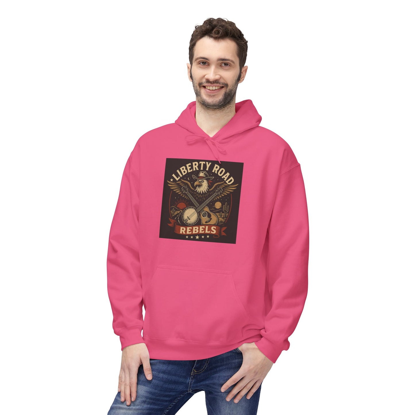 Liberty Road Rebels Vintage Americana Style Soft Fleece Hoodie