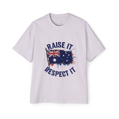 Raise It Respect It Australia Flag Men's Heavy Oversized Tee T-Shirt
