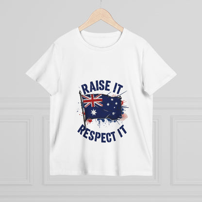 Raise It Respect It Patriotic Graphic Tee Women’s Maple T-Shirt