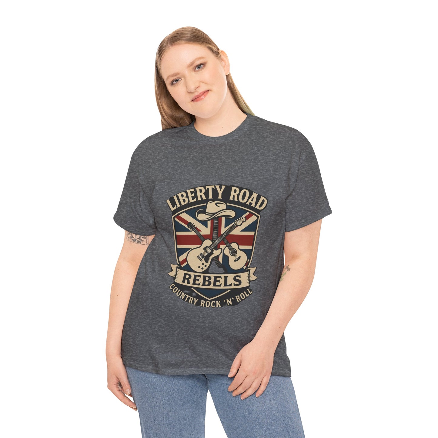 Liberty Road Rebels Britannia Rock 'n' Roll Rebels Tee Unisex Heavy Cotton T-Shirt