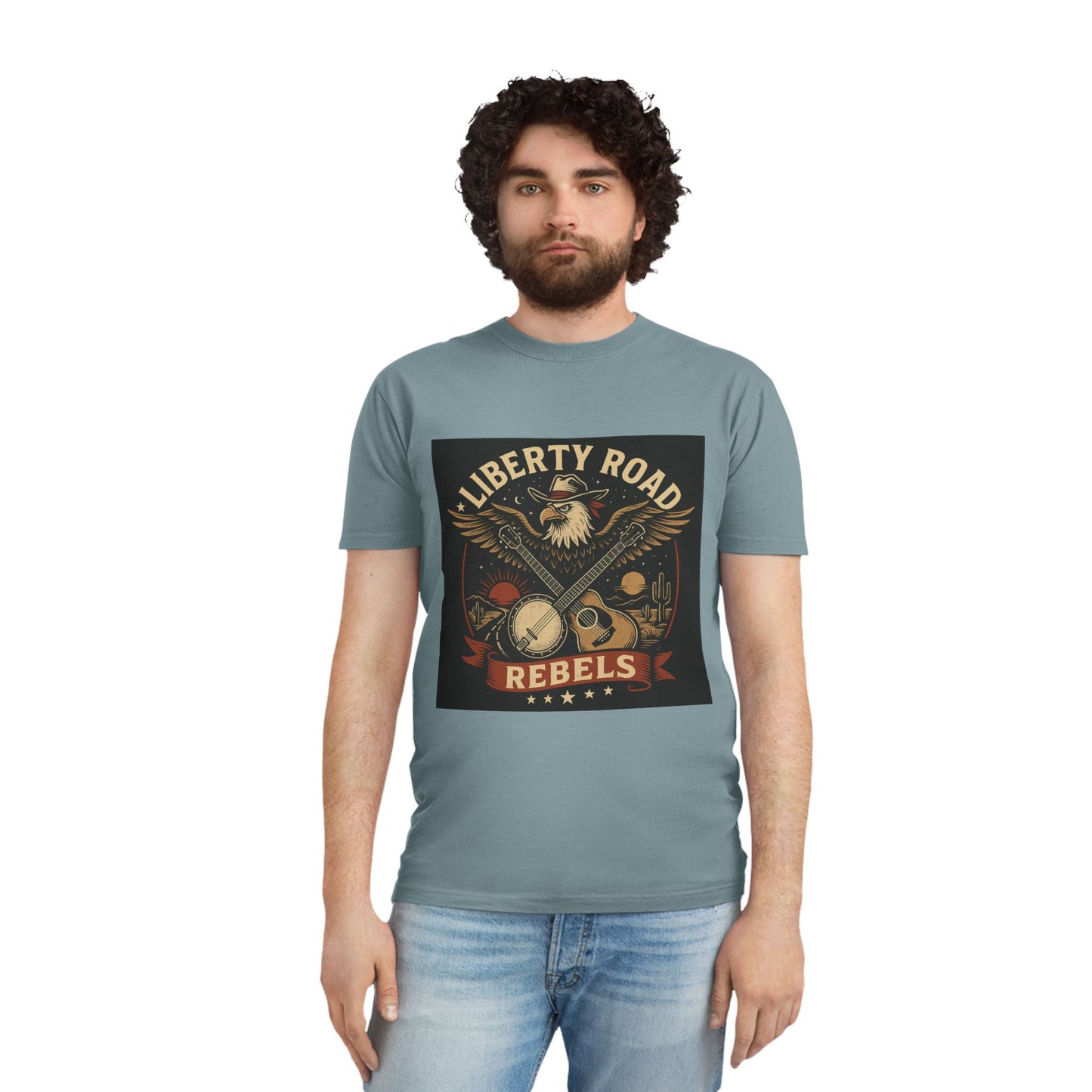 Liberty Road Rebels Vintage Americana Style Unisex Faded Tee T-Shirt
