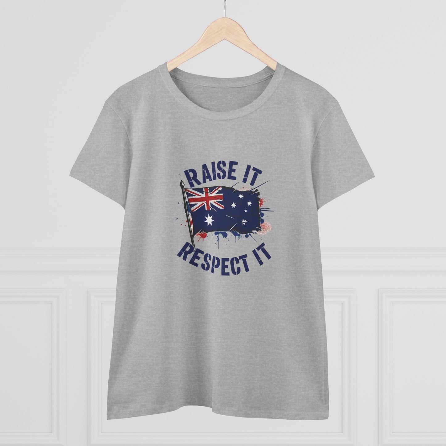 Raise It Respect It Australia Flag Women's Cotton Tee T-Shirt