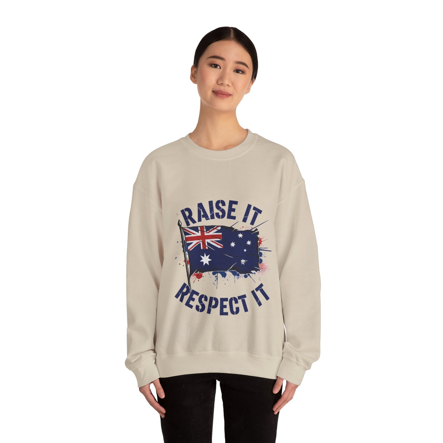 Raise It Respect It Australia Flag UniSex Crewneck Sweatshirt
