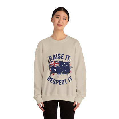 Raise It Respect It Australia Flag UniSex Crewneck Sweatshirt