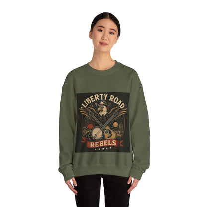 Liberty Road Rebels Vintage Americana Style Crewneck Sweatshirt