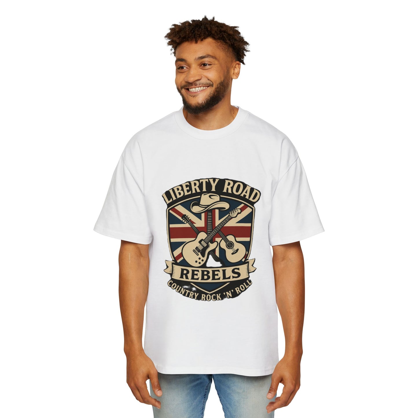 Liberty Road Rebels Britannia Rock n' Roll Oversized Men's Tee T-Shirt