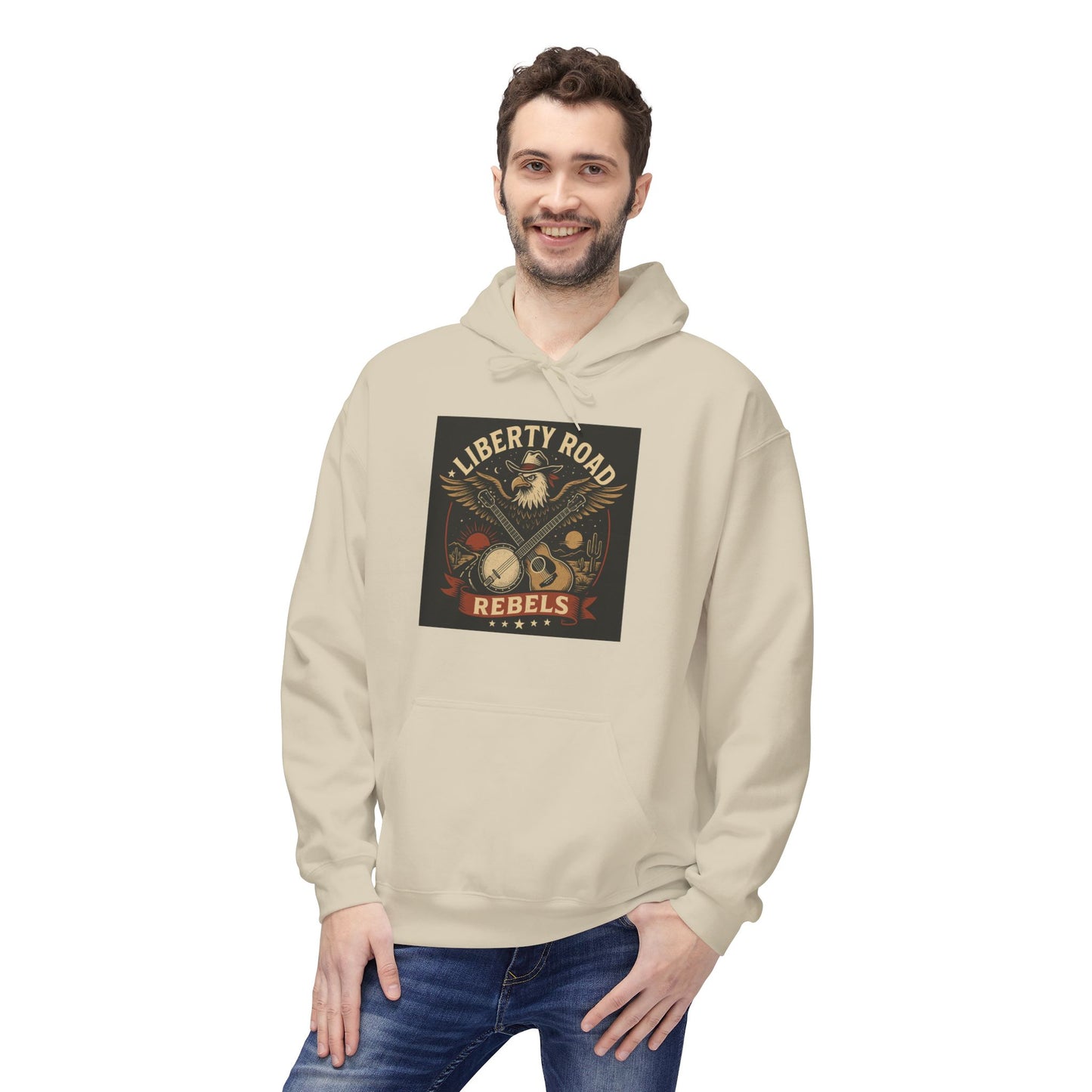 Liberty Road Rebels Vintage Americana Style Soft Fleece Hoodie