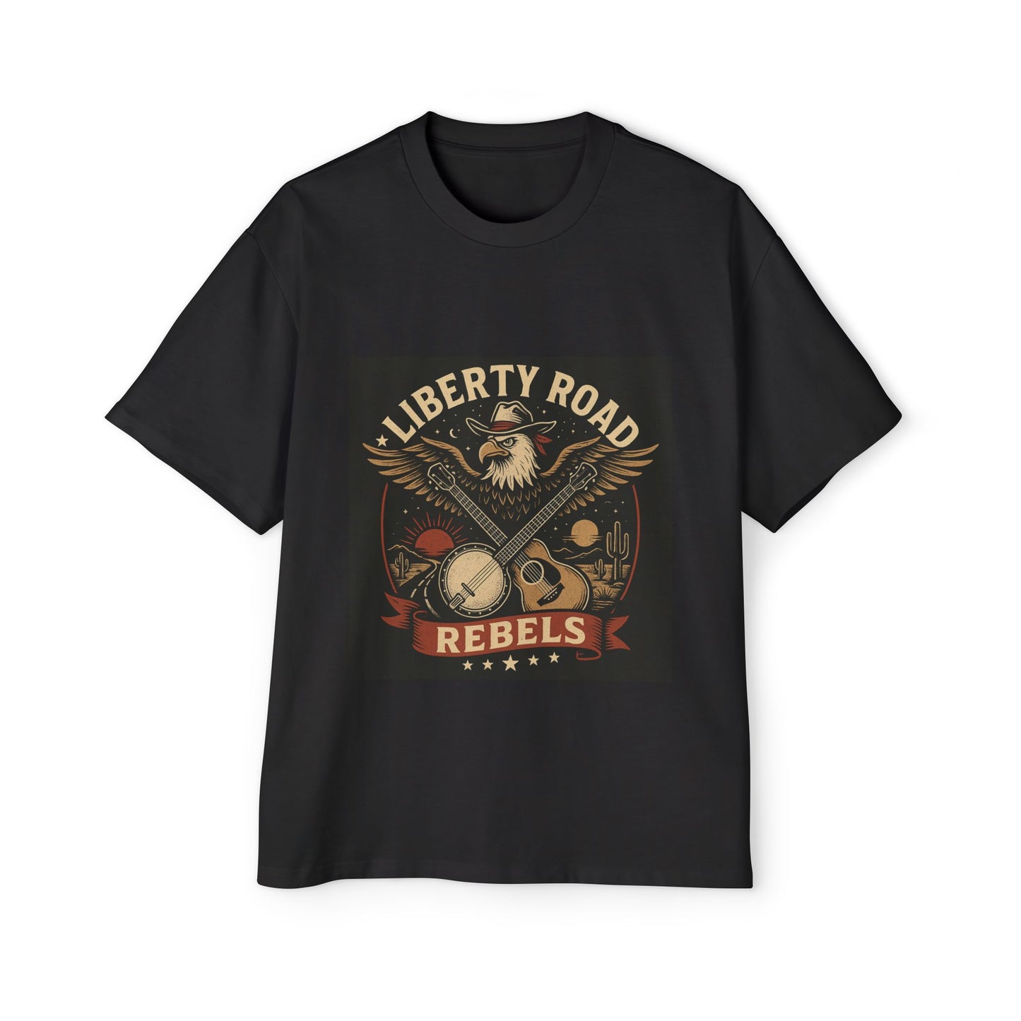 Liberty Road Rebels Vintage Americana Style Oversized Tee T-Shirt