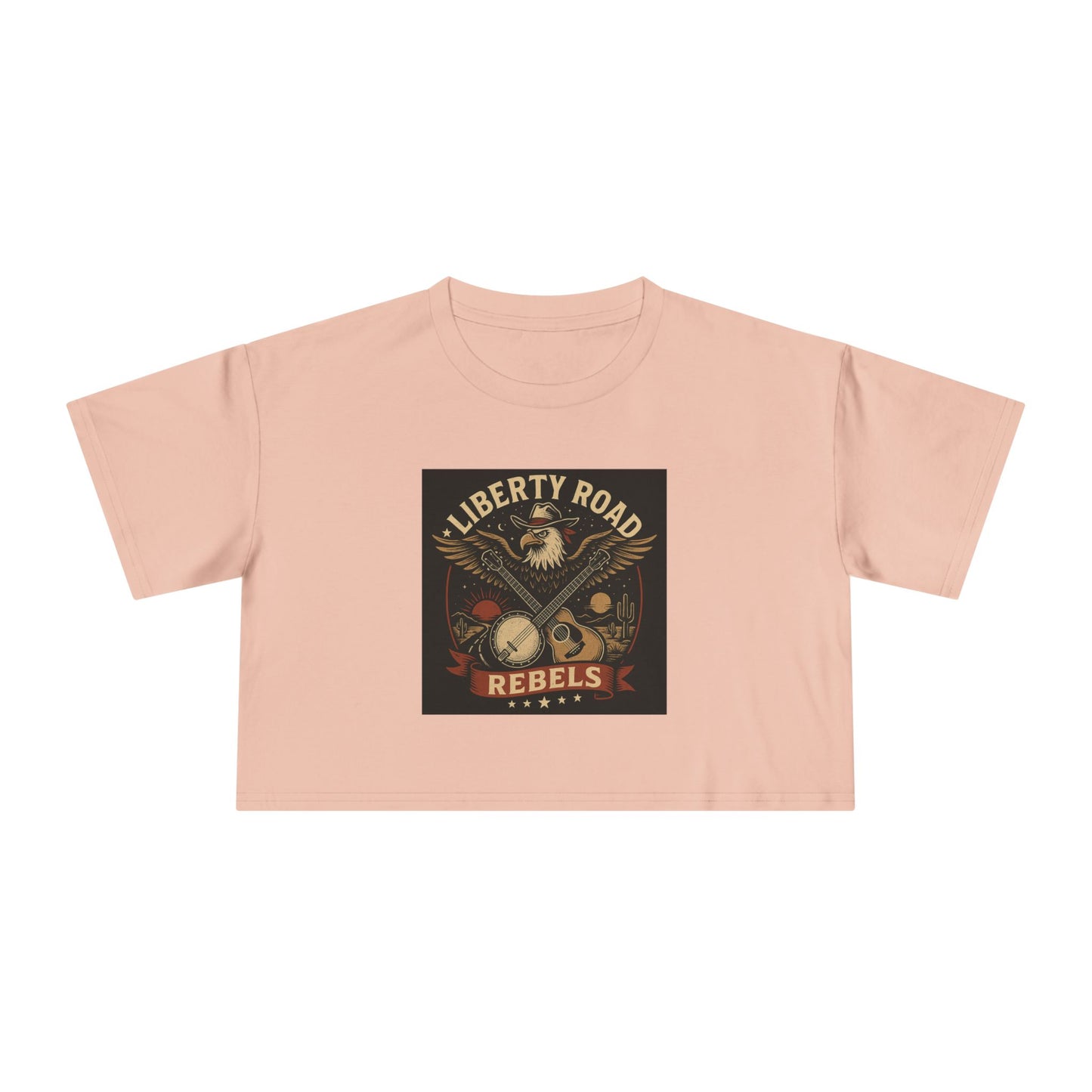 Liberty Road Rebels Vintage Americana Style Crop Tee