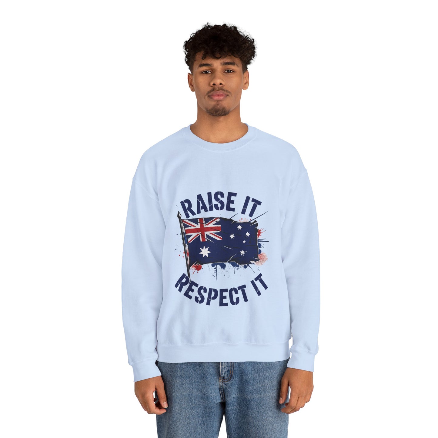 Raise It Respect It Australia Flag UniSex Crewneck Sweatshirt