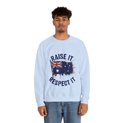 Raise It Respect It Australia Flag UniSex Crewneck Sweatshirt