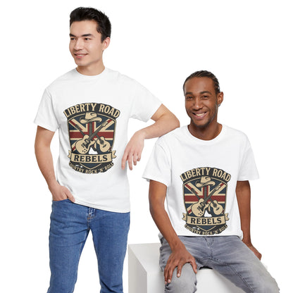 Liberty Road Rebels Britannia Rock 'n' Roll Rebels Tee Unisex Heavy Cotton T-Shirt